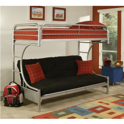 Twin XL over Queen Futon Bunk in Silver