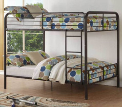 Convertible Full over Full Bunk Bed in Dark Brown