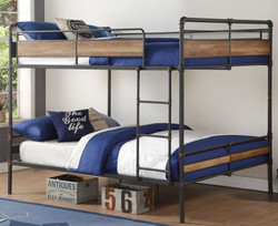 Pipe Like Queen Metal Bunk in Sandy Gunmetal Gray with Dark Bronze Accents