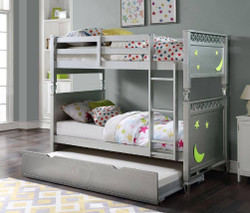 Stars and Moon Twin Panel Bunk Bed in Silver