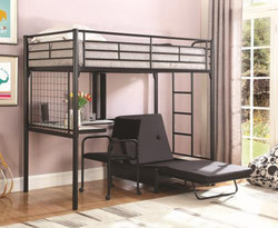Black Twin Workstation Futon Loft 