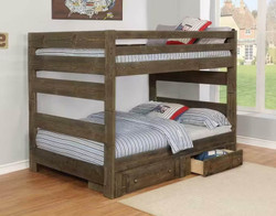 Gun Smoke Full Size Stairway Bunk Bed w/ storage Drawers
