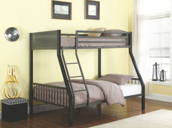 Twin Over Full Bunk in Black And Gunmetal 