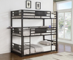 Jordy Dark Bronze Steel Twin Size Triple Bunk Bed