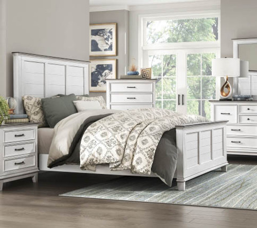 Farmhouse Antique White Two Tone Bed