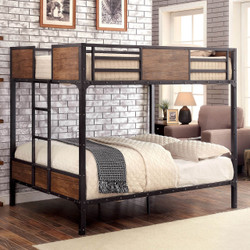 Furniture of America Industrial Style Metal Full Bunk