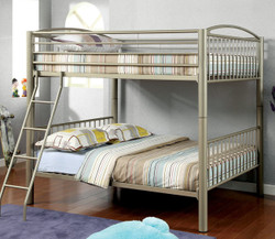 Convertible Metallic Gold Full Size Bunk Bed