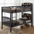 Bookcase Twin Bunk Bed in Gray