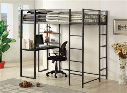 Cooper Silver Gun Metal Twin Workstation Below Loft 