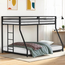 Twin Full Low Bunk Bed in Black