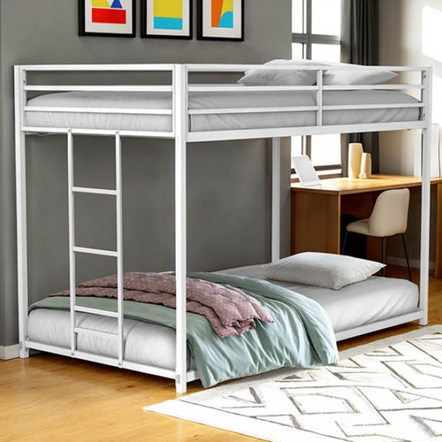 Twin over Twin Low Bunk Bed in white