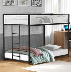 Andrews Twin Twin Low Bunk Bed in Black and White