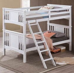 Bryson Twin Bunk Bed in White finish