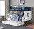 Nautical Theme Twin Full Bunk Bed in Blue and White