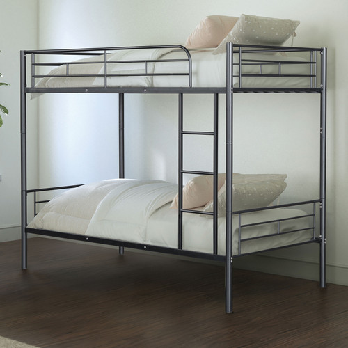 Twin Metal Bunk Bed in Black