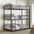 Twin 3-Person Triple Bunk Bed in Black