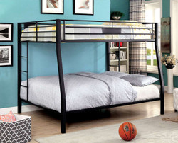  Brady Long Full over Queen Black Metal Bunk 