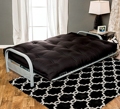 Plush 8" Black Futon Pad Innerspring Mattress by Furniture of America | Black Futon Mattress