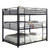  Logan Queen Three High Bunk Bed in Black | Stacked Beds