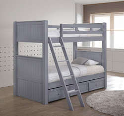 Dillon Twin Size Bunk Bed  in Gray Finish