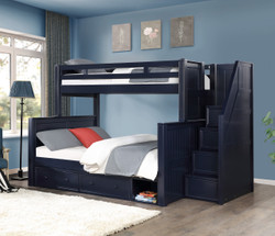 Dillon XL Twin over Queen Bunk Bed w/ Storage Stairs