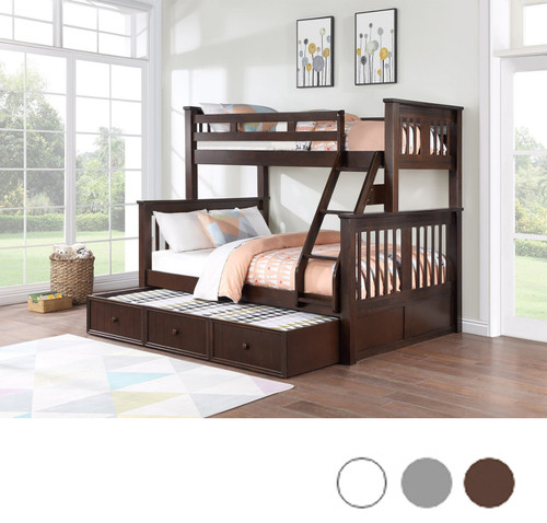 Twin XL Over Queen Bunk Bed in Espresso Finish