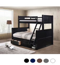 Dillon Black Twin Full Bunk Bed in Black