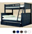Dillon Twin Full Bunk Bed in Navy Blue