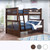 Full XL over Queen Bunk Bed in Espresso with Short Ladder 