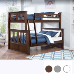 Full XL over Queen Bunk Bed in Espresso with Short Ladder 