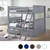 Convertible Gray Full over Full Bunk Bed with Storage Drawers