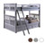 Mission Dual Height Queen Bunk Bed w/ Slanted Ladder in Gray Finish