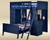 Navy Blue Twin Bed with Desk Chest | Space Saving Bunk with Desk and Storage