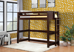 Dillon Coastal Twin Loft Bed with Straight Ladder on End