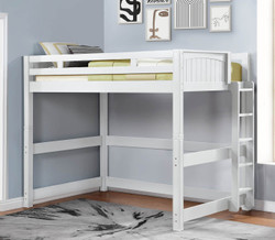 Dillon Coastal Full Loft Bed with Straight Ladder on End