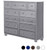 11-Drawer Large Dresser in Gray