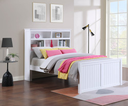 Dillon XL Full Size Bookcase Captain's Bed - Shown with Lower Setting Rail