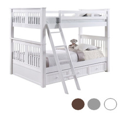 Gary Convertible Queen Size Bunk Bed in White