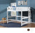 Dillon Coastal Twin XL Loft Bed with Straight Ladder on End in White 