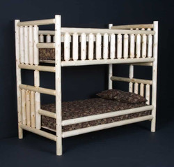  Log Full Bunk Bed in Clear finish