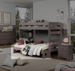 Farmhouse Twin XL over Full XL Stackable Bunk Bed