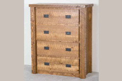  Lodge Rustic Barnwood 4-Drawer Chest in Honey Pine