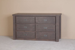 Lodge Rustic Barnwood 6-Drawer Dresser in Weathered Gray