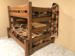 Lodge Full XL Over Queen Barnwood Bunk Bed for Adults