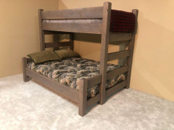 Lodge XL Twin Over Queen Barnwood Bunk Bed for Adults