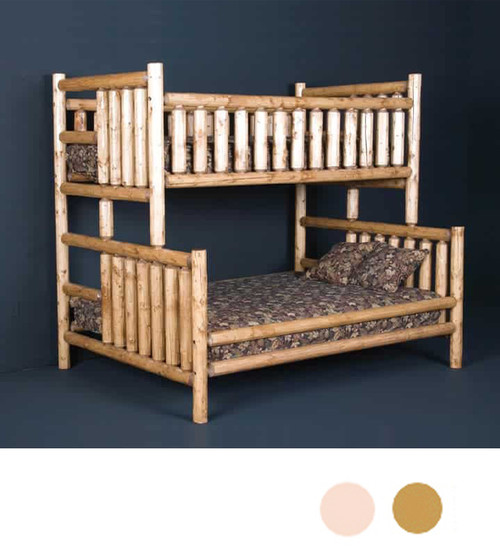 Log XL Twin over Bunk Bunk in Clear Finish