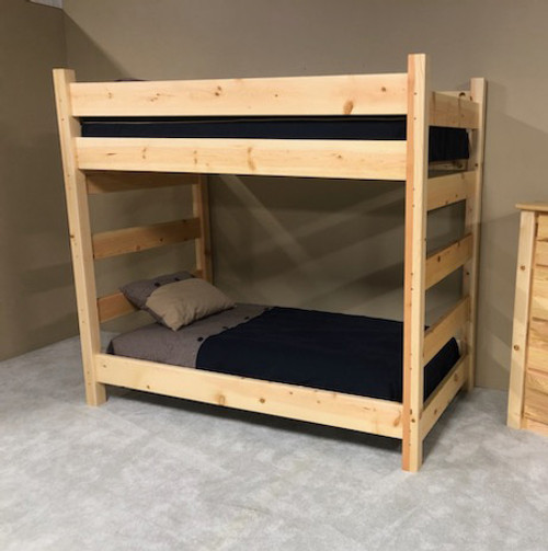 Farmhouse Twin over Twin Bunk Bed in Clear