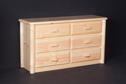 Rustic Wood 6-Drawer Dresser in Clear finish
