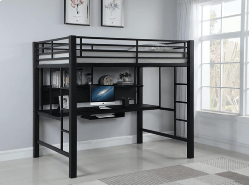 Metal Loft Bed with Desk