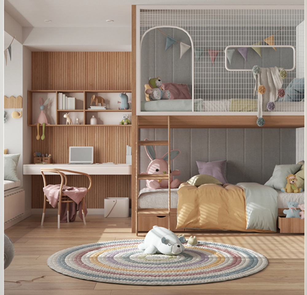 Queen Over Queen Bunk Beds With Stairs For Easy Access